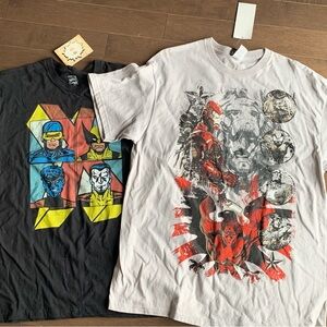 2 New Marvel Graphic T-Shirts Set size Large